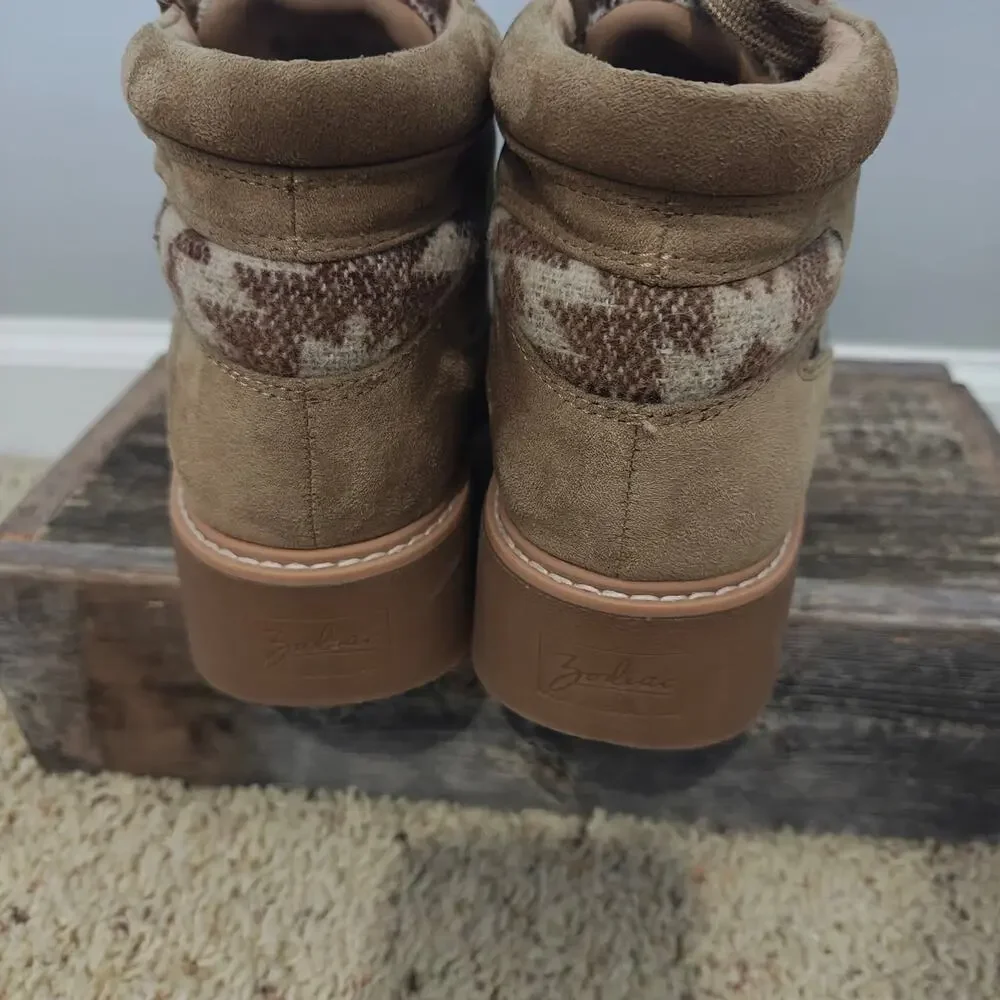 Zodiac Siona Women's Size 7 M Platform Sneaker Boots Southwest Aztec Tan